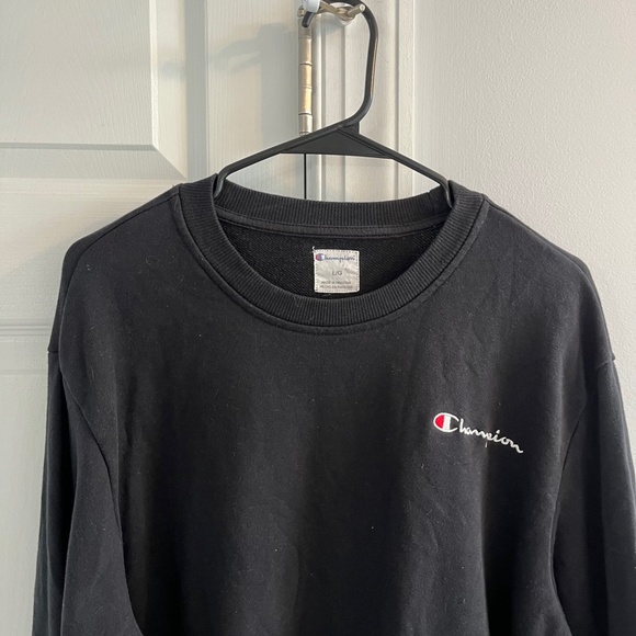 Vintage Champion Black Oversized Crewneck Sweatshirt - Picture 3 of 4
